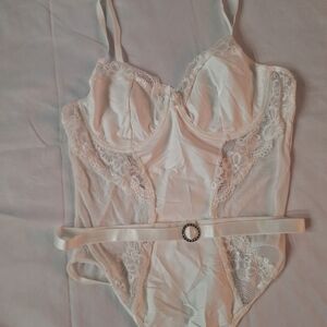 Elegant White Lace Bodysuit